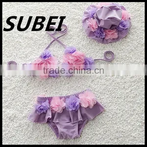 2016 New Korean Children Swimwear Girls Swimwear Bikini Swimsuit Baby Baby With a Waterproof Cap thumbnail-5