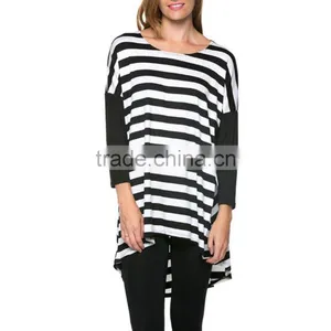 Fashion Clothing 2017 Printed Blouse Design Long Sleeve Casual Woman Blouse Stripe Blouse for Wholesale 2017 thumbnail-2