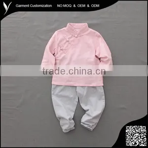 Chinese Style Children's Clothing Plain Dyed Linen Cotton Shirt thumbnail-2