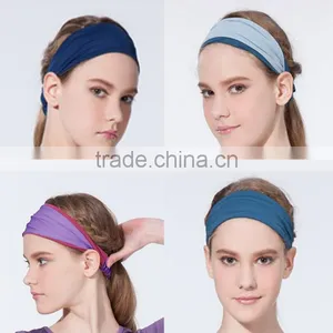 Women Stylish 2 Tone Elastic Sport Hair Band thumbnail-1