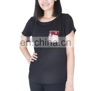 Women's T-shirt Short and Long Sleeve With Pocket Crew Neck Comfort All Sizes thumbnail-4