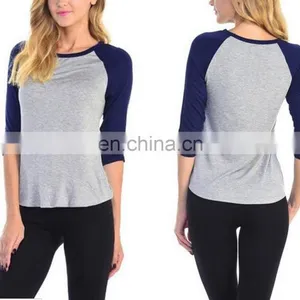 Girl New Raglan Sleeve Baseball Plain Team Sports T-Shirt thumbnail-1