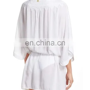 C100 Cotton Embroidered Cover-Up Beach Tunic thumbnail-3