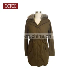 Latest Fashion European Green Faux Fur Parka Jacket Women thumbnail-1