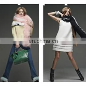Mongolian Lamb Fur Scarf Bicolor Scarf thumbnail-2