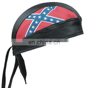 HMB-901L1 LEATHER FLAMES SKULL CAP DURAG HEAD WRAP BANDANA SKULLCAP HATS SCARF FLAG thumbnail-1