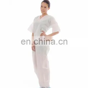 Comfortable Disposable SMS Pajamas Kit V Neck Shirt and Trousers thumbnail-2