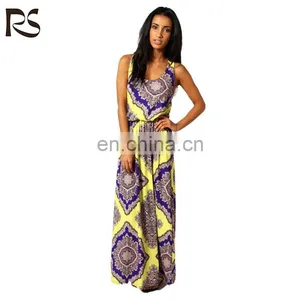 Fashion Sleeveless Printed Viscose Sexy Ladies One Piece Dress Pattern thumbnail-1