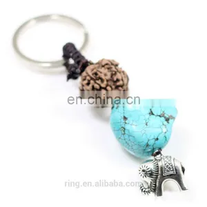 Good Luck Souvenir New Custom Elephant Turquoise Keychain thumbnail-1
