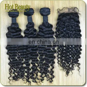 No Synthetic Malaysian Human Hair Bundles Deep Curly Made In China thumbnail-1