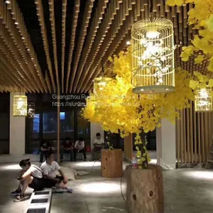 Aluminum Tube Ceiling for Hotel/Wooden Grain Aluminum Pipe Ceiling/Customized Metal Ceiling thumbnail-1