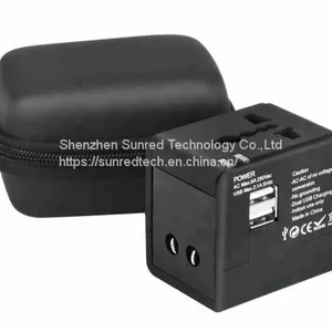 Dual USB Universal Travel Adapter With USA/Australia/Europe/UK Worldwide Plugs Universal Travel Adapter thumbnail-1