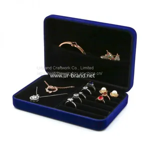 Velvet Jewelry Box Storage Box High-end Exquisite Earrings Ring Bracelet Necklace Simple Portable Small Jewelry Box thumbnail-3