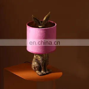 China Wholesale Indoor Lighting Rabbit Animal Shape Modern Resin Lamps for Desk Table Decoration thumbnail-4