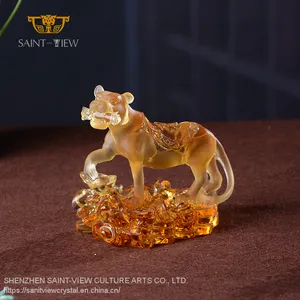 Company Annual Crystal Meeting Gift 2022 Liuli Tiger Year Luxury Marketing Souvenir Sculpture thumbnail-2
