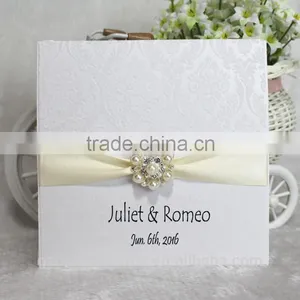 Luxury Jeweled Customized Flocking Fabric Wedding Invitation Card thumbnail-3
