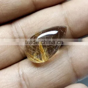 Rutilated Quartz / Golden Rutile Stone / Natural Rutile Cabochon Gemstone thumbnail-1