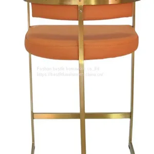 TY158 Fashion Bar Chair PU Comfortable Chair Stainless Steel Highchair Bar Stool thumbnail-1