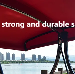 Ready to Ship Outdoor Wicker Double Seat Swing Chair Waterproof and Sunshade thumbnail-3