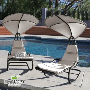 Grey Color Outdoor Modern Design Rocking Chair Indoor/Outdoor Leisure Swing Hanging Chair thumbnail-1