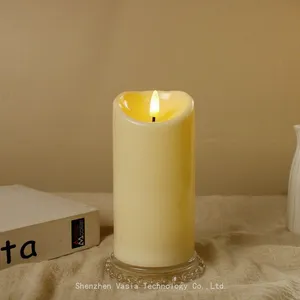 Bulk Remote Control LED Candles Flameless, Battery Operated With Flickering Flame, Real Wax Pillars, Size Specifications Sets/Pack thumbnail-2