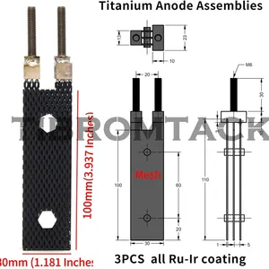 Titanium Anode 1 Set Consisting of Three Ruthenium-Iridium Coated Piece thumbnail-3