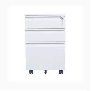 Modern Office Storage Mobile Pedestal With Universal Wheels Mobile Pedestal Combination Lock 3 Drawer Mobile Pedestal Cabinet thumbnail-4
