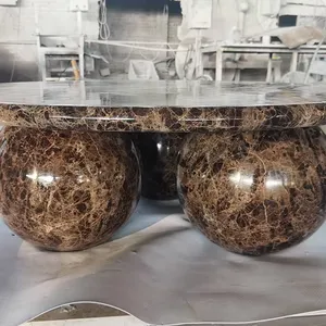 Luxury Brown Natural Marble Stone Tea Coffee Table & Desk - Home Use Stone Furniture thumbnail-5
