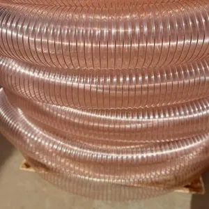 Flame Retardant Polyurethane Hose Reinforced Pipe Flexible Pu Dust Ventilation Pipe PU Flexible Ducting thumbnail-2