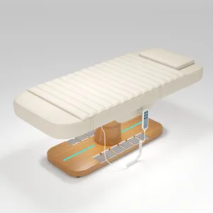 304 Stainless Steel Luminous Base Electric Beauty Bed With Foot Control, Massage, 220V Motor, 150kg Load Capacity thumbnail-2