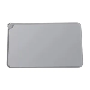 Silicone Pet Feeding Mat Waterproof Dog Bowl Mat Non-Slip Cat Food Water Placemat With Raised Edges Pet Food Catcher Clean Mat thumbnail-4