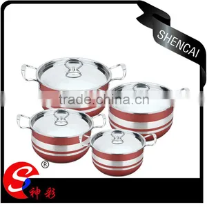Kitchen Accessories Stainless Steel Capsule Bottom Cookware Set / Colored Cooking Pot / Stock Pot Set thumbnail-1