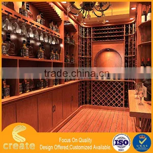 Modern Red Wooden Design Displaying Wall Showcase for Wine Stand for Home & Bar thumbnail-1
