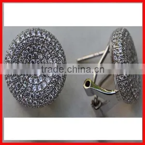 925 Sterling Silver Micro Pave cz Wholesale Screw Back Diamond Earring Clip-on thumbnail-1