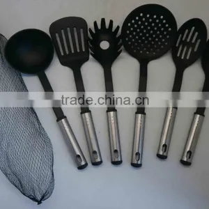 6PCS FDA or LFGB NYLON KITCHEN TOOL SET WITH MESH BAG, S/S HANDLE COOKING UTENSIL thumbnail-1