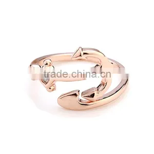 Personalized Twisted Wrap Anchor White Zircon Silver Ring Designs For Girl thumbnail-1