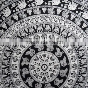 Elephant Boho Tapestry Printed Bedcover Round Tapestries Home Decor thumbnail-3