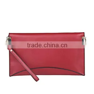 Custom Red Color Ladies Leather Acrylic Clutch Bag Envelope Evening Bag Wholesale thumbnail-3