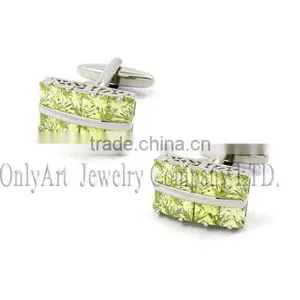 CZ Pave Setting Cufflinks Custom Design 925 Sterling Sliver Cufflinks thumbnail-1