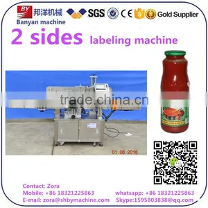 High Speed Adhesive Sticker Automatic Honey Bottle 2 Sides Labeling Machine thumbnail-1