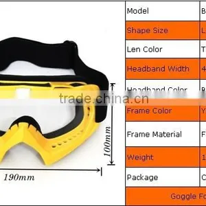 BJ-MG-001 High Quality Yellow Motocross Clear Goggle Lens thumbnail-6