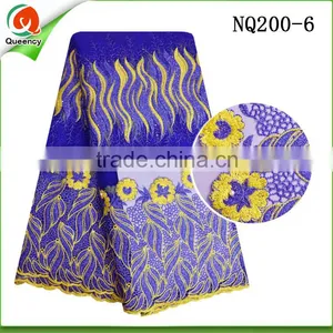 Austrian Embroidered New French Lace Fabric With Embroidery Border and Eyelet Design thumbnail-6