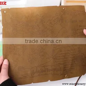 Leather Pen Bag for Color Pencil or Kids Use With Map thumbnail-3