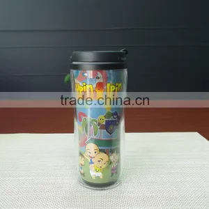 13oz Custom Logo Double Wall Plastic Color Changing Magic Coffee Cup thumbnail-4