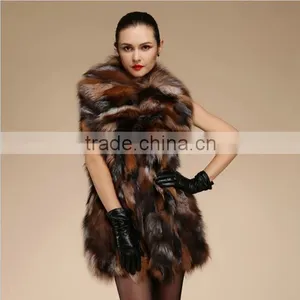2016 High -end Genuine Silver Fox Fur Vest thumbnail-1