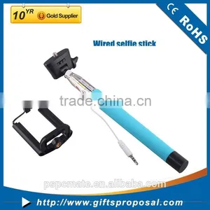 Extendable Handheld Selfie Stick With Cable Wired Remote Shutter Selfie Stick Telescopic Holder Different Color for Choice thumbnail-3