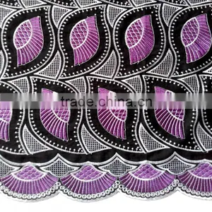 Latest Heavy Cotton Lace Fabric Embroidery/wholesale African Lace Fabrics Tulle Quality Choice thumbnail-2