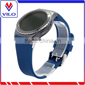 Blue Smart Watch Bracelet Silicon Watch Band /Leather Strap Wristband For SAMSUNG GEAR S R750 thumbnail-1