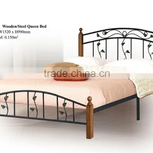 Wooden/Steel Queen Bed thumbnail-1