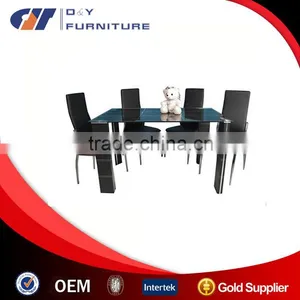 Tempered Glass Mordern Design Dining Table Set For Sale thumbnail-1